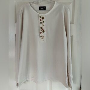Embroidered Jersey Henley Shirt